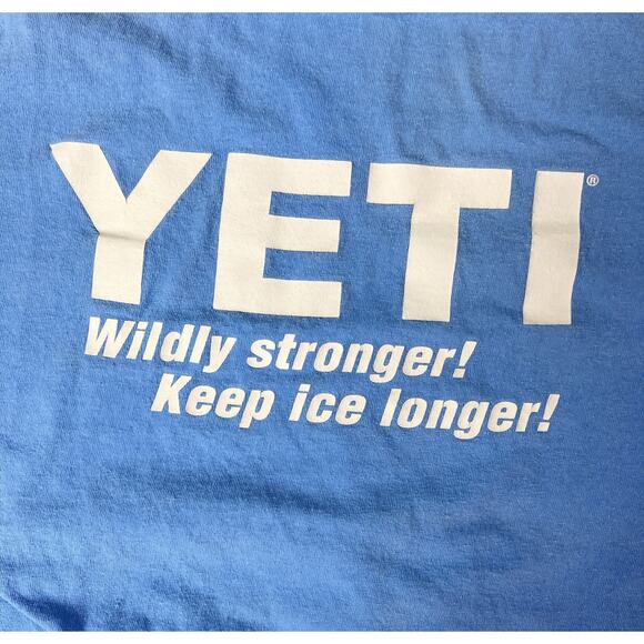 Gildan Crew Neck YETI Printed Both Sides Long Sleeve Tee Shirt Top Size Small - Picture 3 of 10